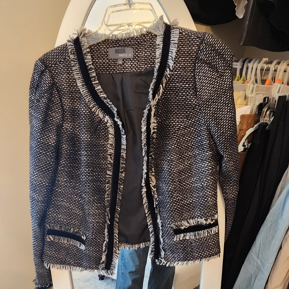 Black and White Tweed Jacket